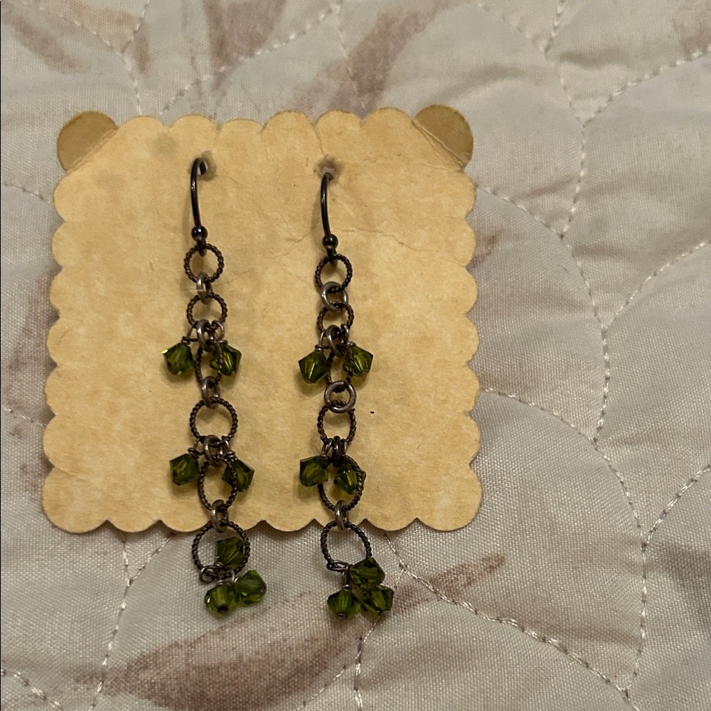 Green Dangle Earrings